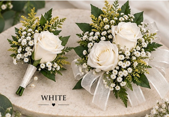Matching Corsage & Boutonnière Set