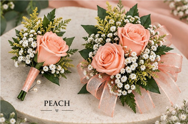 Matching Corsage & Boutonnière Set