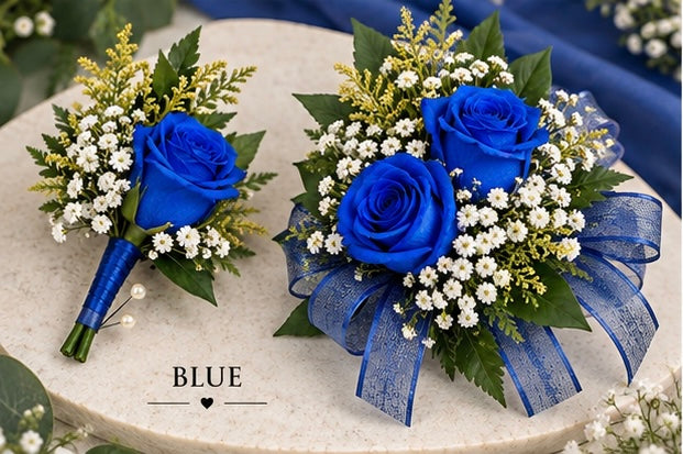 Matching Corsage & Boutonnière Set