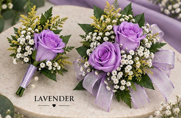 Matching Corsage & Boutonnière Set