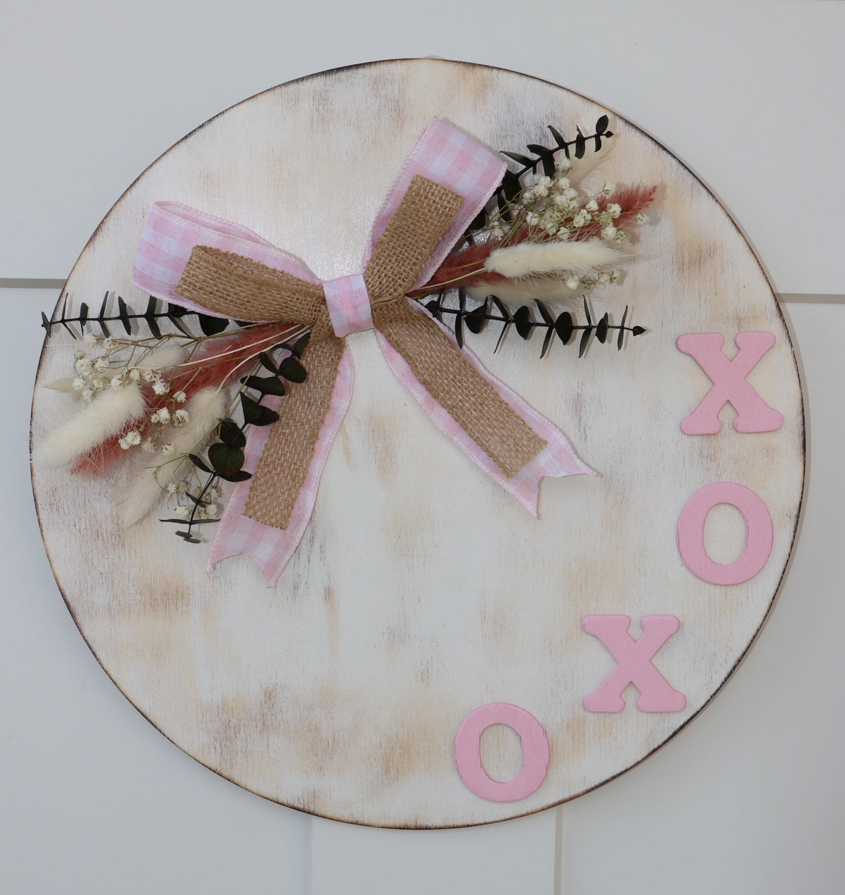 Handmade Farmhouse XOXO Wooden Door Hanger